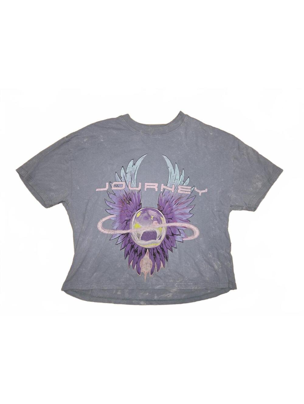 Journey Rock Band Mineral Wash Graphic T-Shirt Gray Size XS